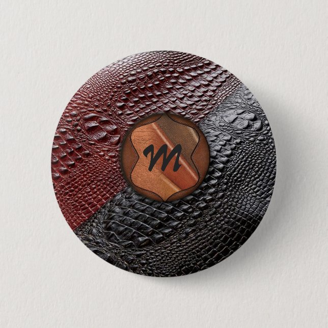 Snake-skin look & Monogrammed Elements  Button (Front)