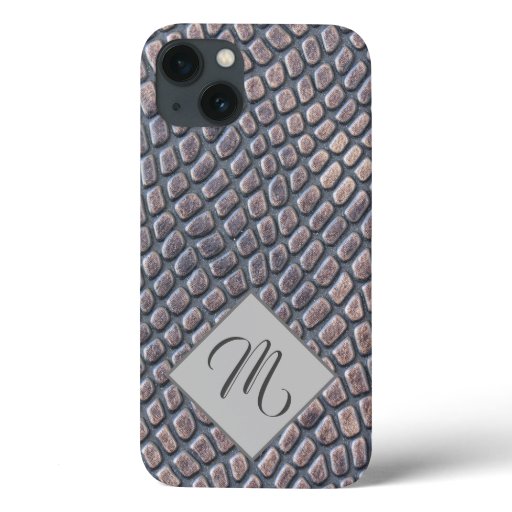 Snake Skin Look with Personalized Initial Case-Mat iPhone 13 Case