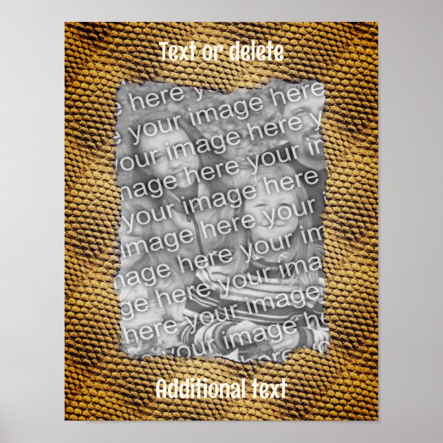 Snake Skin Pattern Frame Create Your Own Photo Poster (Front)