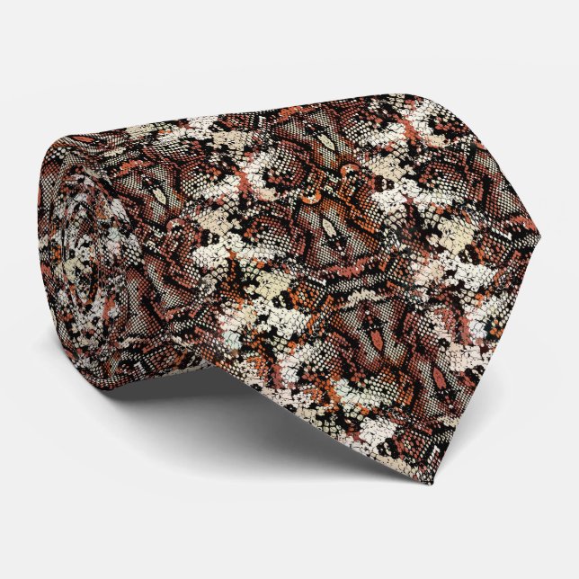 Snake Skin Pattern  Neck Tie (Rolled)
