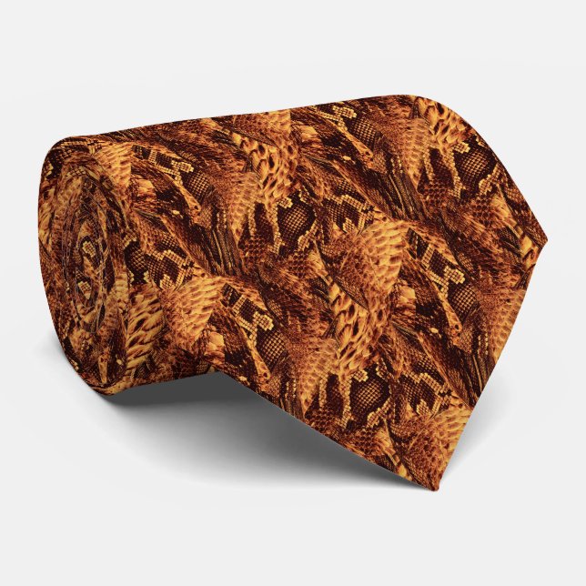 Snake Skin Pattern  Neck Tie (Rolled)