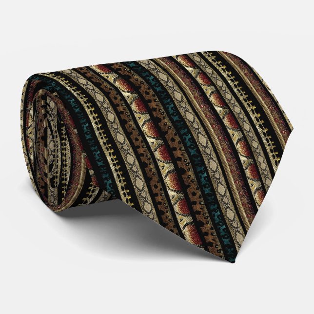 Snake Skin Pattern  Neck Tie (Rolled)