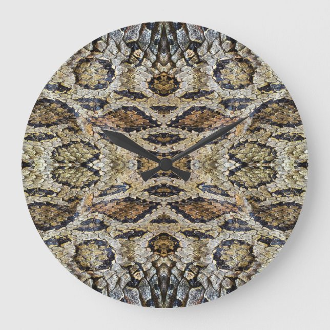 Snake Skin Pattern Texture Large Clock (Front)