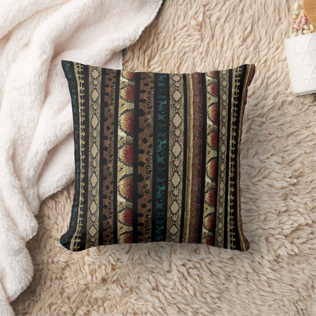 Snake Skin Pattern  Throw Pillow (Blanket)