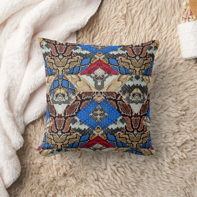 Snake Skin Pattern  Throw Pillow (Blanket)