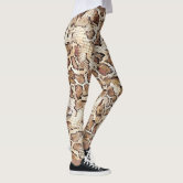 Brown SnakeSkin Snake Print Women's Leggings  Snake print leggings, Snake  leggings, Leggings fashion