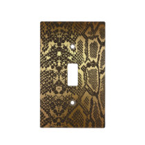 Snake Skin Print Modern Glam Gold Light Switch Cover