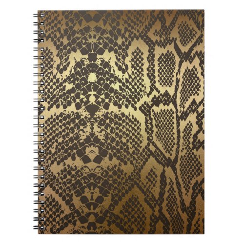 Snake Skin Print Modern Glam Gold Notebook