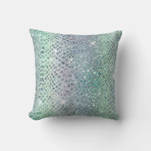 *~*  Snake Skin Rainbow Diamond Animal Print  Throw Pillow