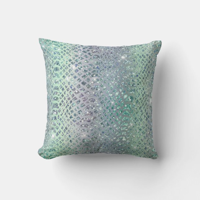 *~*  Snake Skin Rainbow Diamond Animal Print  Throw Pillow (Front)