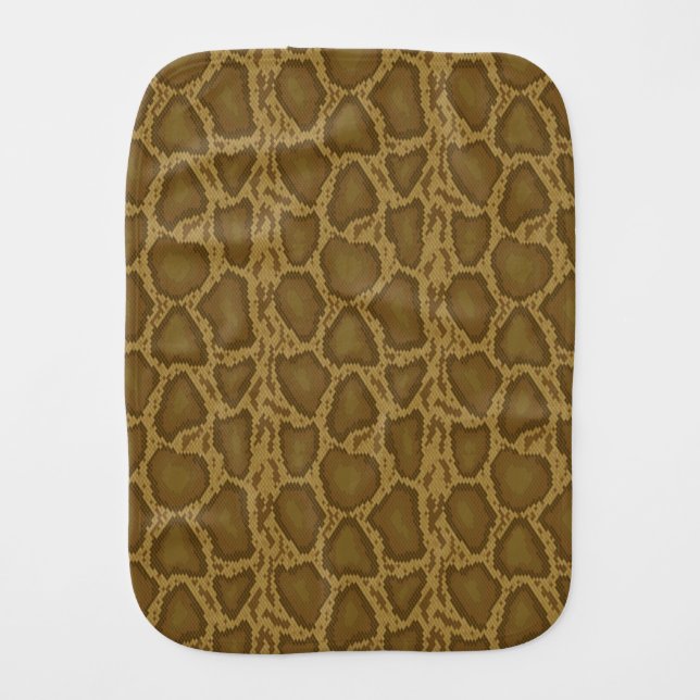 Snake skin, reptile pattern burp cloth (Front)