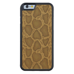 Snake skin, reptile pattern carved maple iPhone 6 bumper case