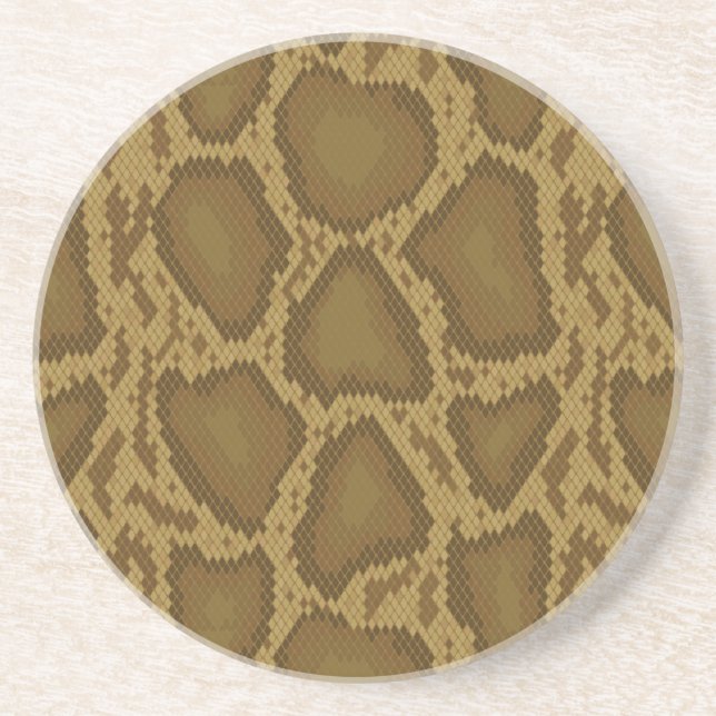 Snake skin, reptile pattern drink coaster (Front)