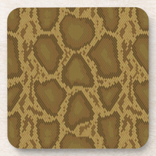 Snake skin, reptile pattern drink coaster