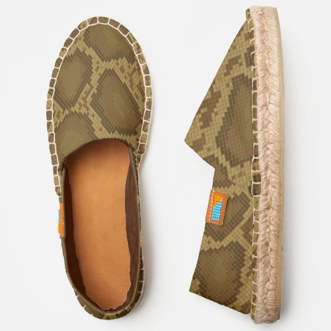 Snake skin, reptile pattern espadrilles (Side)