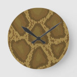 Snake skin, reptile pattern round clock