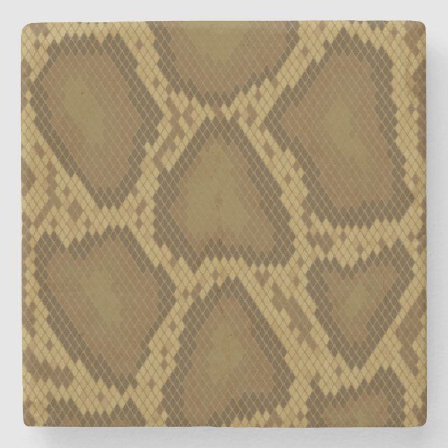 Snake skin, reptile pattern stone coaster (Front)