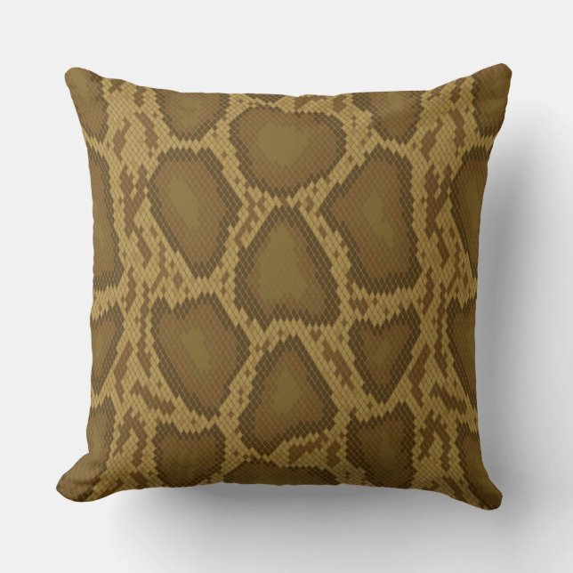 Snake skin, reptile pattern throw pillow (Front)