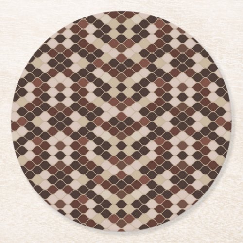 Snake Skin Texture Pattern  Round Paper Coaster