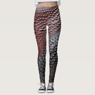 Snake skin textured leggings