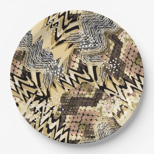Snake skin, tiger . paper plates (Front)