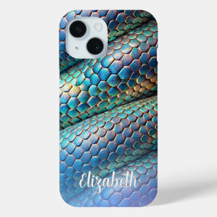 Snake skin violet and blue ombre design iPhone 15 case