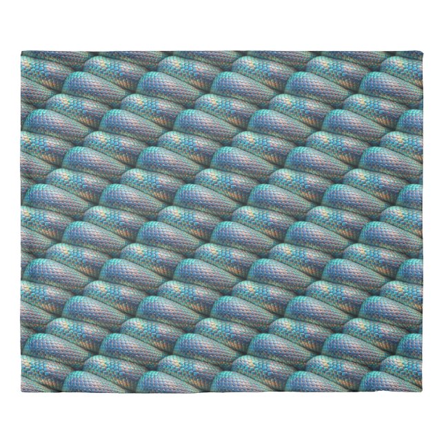 Snake skin violet and blue ombre duvet cover (Front)