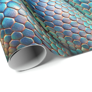 Snake skin violet and blue ombre wrapping paper