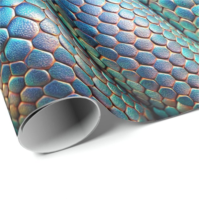 Snake skin violet and blue ombre wrapping paper (Roll Corner)