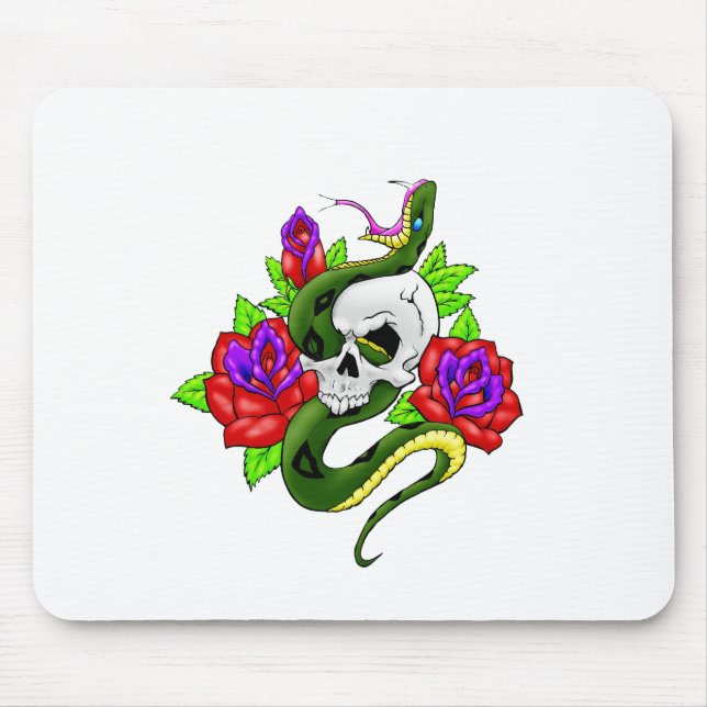 Snake, Skull, and Skull Mouse Pad (Front)