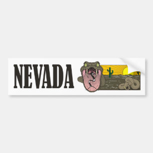 Snake State of Nevada USA: Rattlesnake and desert Bumper Sticker