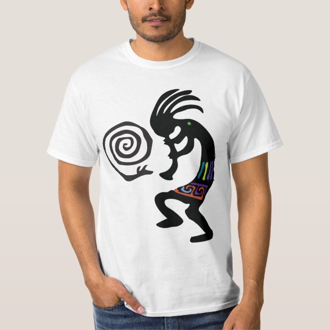 Snake Sun Petroglyphs Kokopelli T-Shirt (Front)