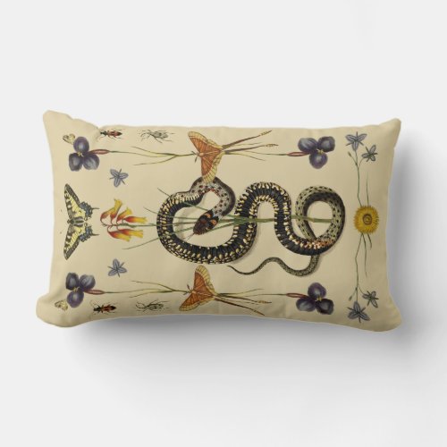 Snake Swallowtail  Wildflowers in sand Lumbar Pillow