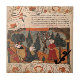 Snake Tale of Son Indian Renaissance Fable Ceramic Tile