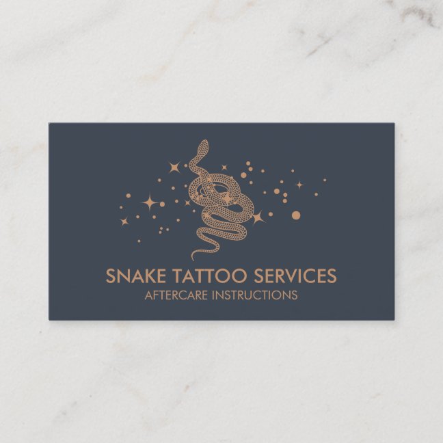 Snake Tattoo Aftercare Instructions Business Card