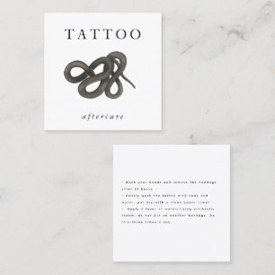 Snake Tattoo Aftercare Instructions Modern Square Business Card
