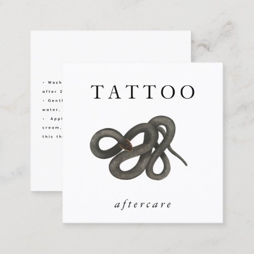 Snake Tattoo Aftercare Instructions Modern Square Business Card