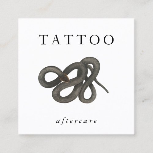 Snake Tattoo Aftercare Instructions Modern Square Business Card