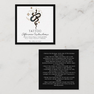 Snake Tattoo Aftercare Instructions Stylish Square Business Card