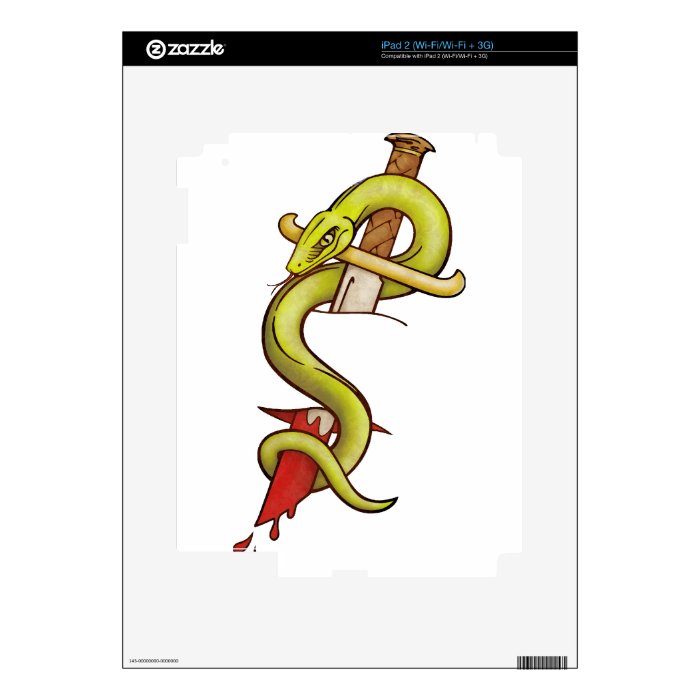 Snake Tattoo transparent background Decal For The iPad 2