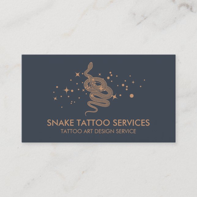 Snake Tattoo Trendy Business Card (Front)