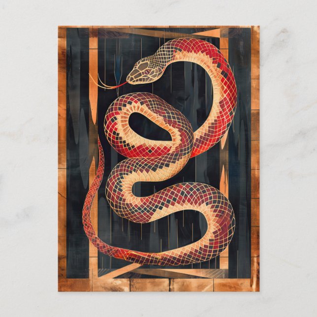 Snake Totem – Transformative Deco Symbol Postcard (Front)