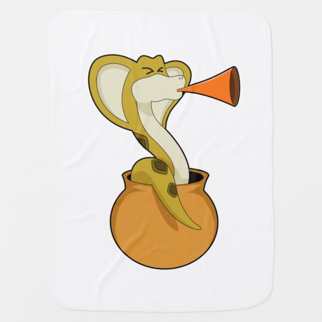 Snake Trumpet Music Baby Blanket (Front)