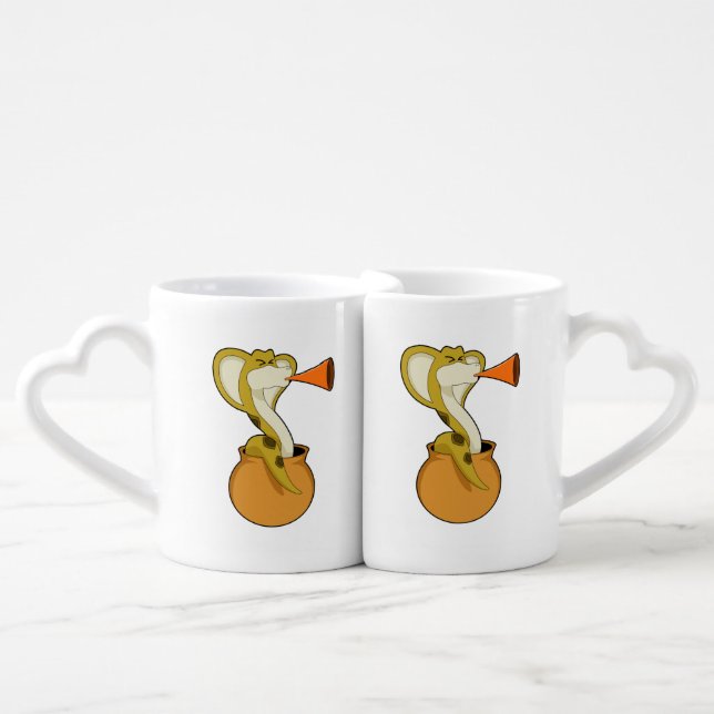 Snake Trumpet Music Coffee Mug Set (Front Nesting)