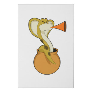 Snake Trumpet Music Faux Canvas Print