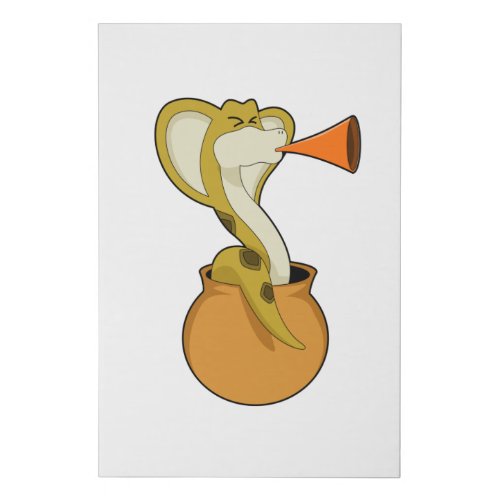 Snake Trumpet Music Faux Canvas Print