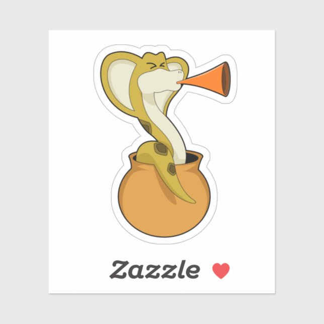 Snake Trumpet Music Sticker (Sheet)