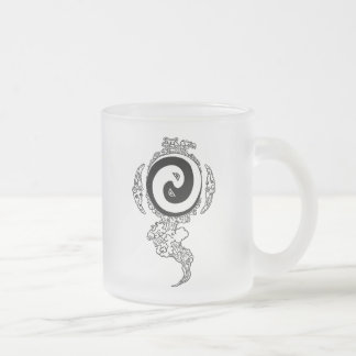 Snake Turtle, Taoist Studies Institute Logo Frosted Glass Coffee Mug