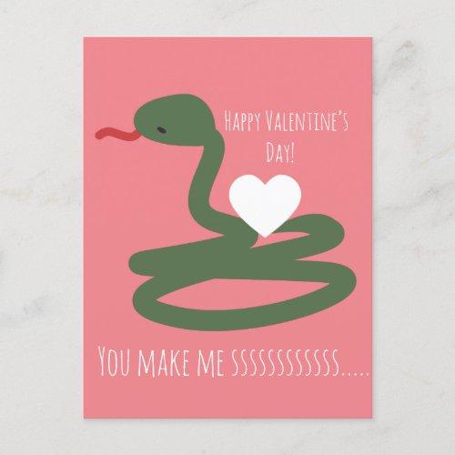 Snake Valentines Day Sssssss Love  Postcard