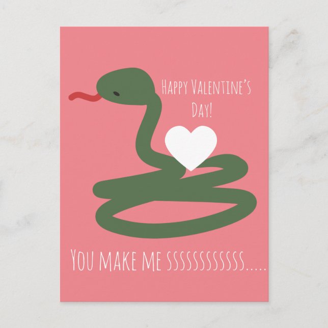 Snake Valentines Day Sssssss Love  Postcard (Front)